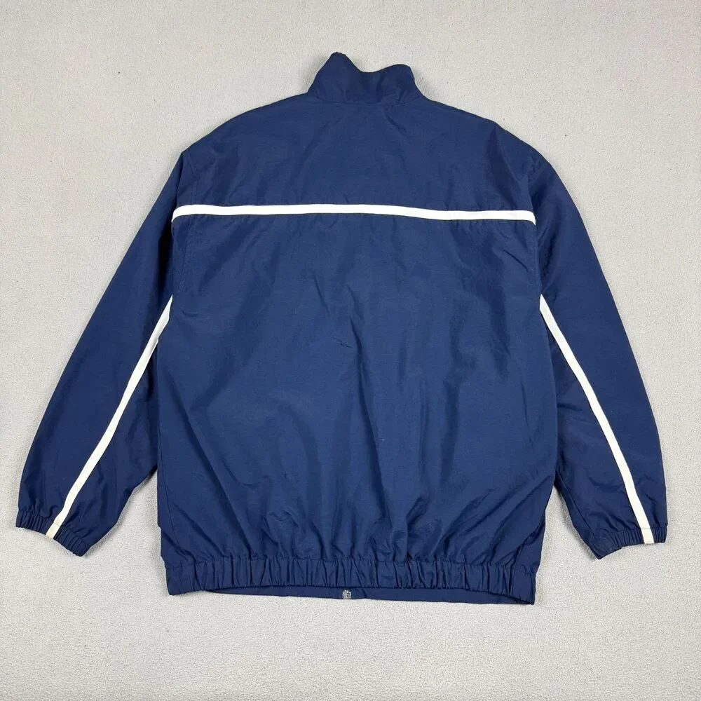 Nike Team Mens Windbreaker Track Jacket Blue Navy Full Zip Y2K Size L